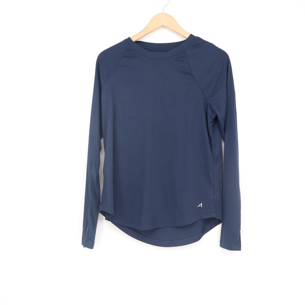 And1 Long Sleeve Performance Shirt Navy Blue Mesh Back Activewear Size M